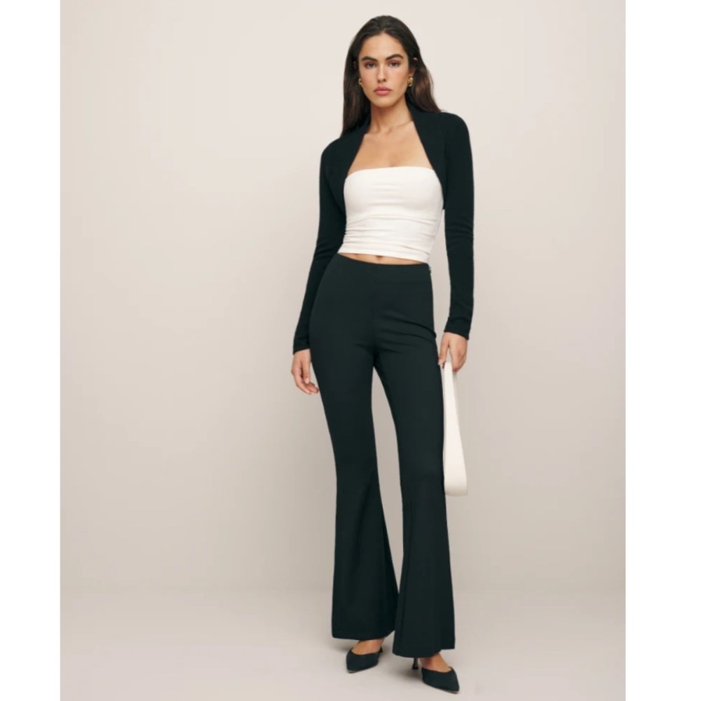 Reformation Black Boot Cut High-Rise Pants